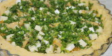 тарт из поленты с луком пореем