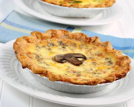 Тарт с грибами, пореем и голубым сыром