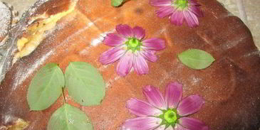 тарт с карамелизированными фруктами и творожным пудингом