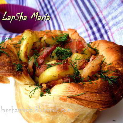 Тарт с картофелем и беконом