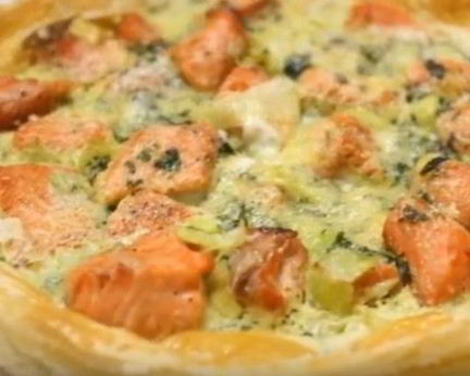 Тарт с кижучем и базиликом