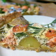 Рецепт Тарта с лососем и картофелем