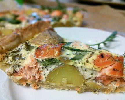 Тарт с лососем и картофелем