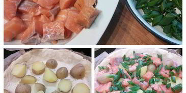 тарт с лососем и картофелем