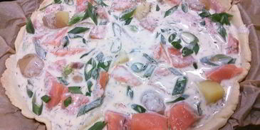 тарт с лососем и картофелем