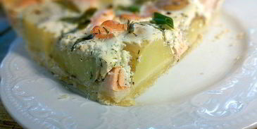 тарт с лососем и картофелем