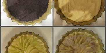 тарт с маком, творогом и яблоками