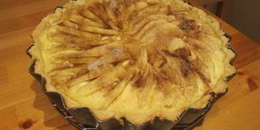 тарт с маком, творогом и яблоками