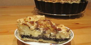 тарт с маком, творогом и яблоками