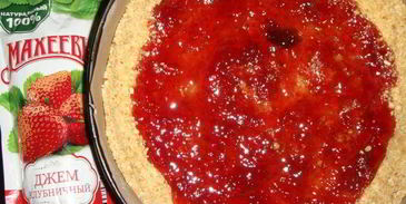 тарт с творогом, джемом и меренгой