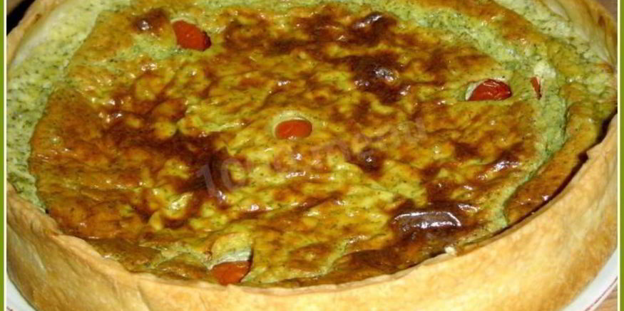 Рецепт тарта сырно-творожный с зеленью