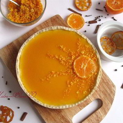 Творожный тарт с мандариновым соусом