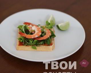 Тосты с креветками