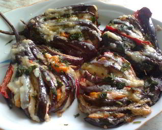 Веер из баклажан