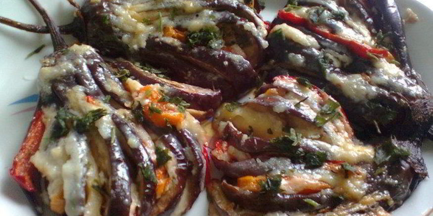 Рецепт веера из баклажан