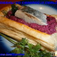 Рецепт Волованов со свеклой и сельдью