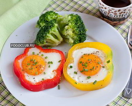 Яичница глазунья в перце