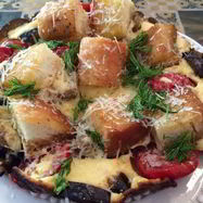 Рецепт Яичницы с баклажанами и белым хлебом