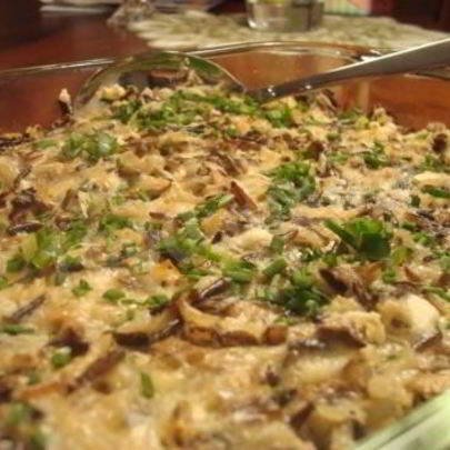 Яичница с диким рисом и грибами