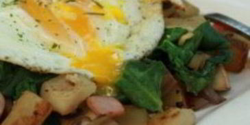 яичница с грибами на завтрак