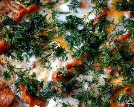 Яичница с лисичками