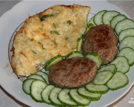 Яичница с макаронами