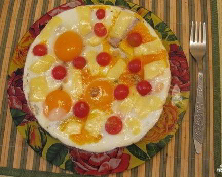 Яичница с мясом