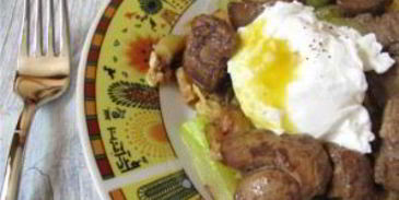 яичница с печенкой