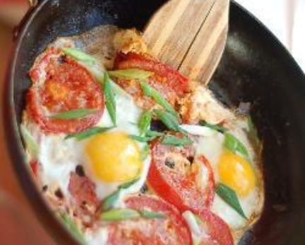 Яичница с помидорами