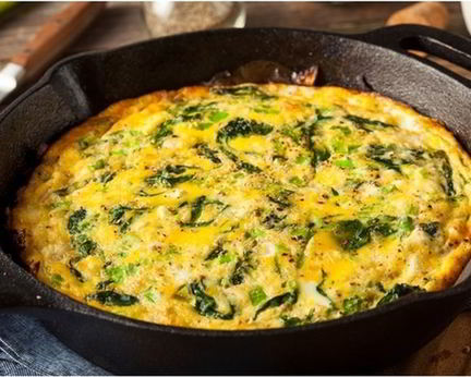 Яичница со шпинатом и брынзой