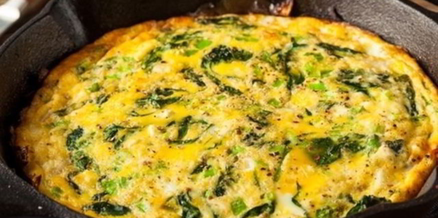 Рецепт яичницы со шпинатом и брынзой