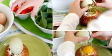 яичница в хлебном горшочке