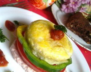 Запеченная яичница на завтрак