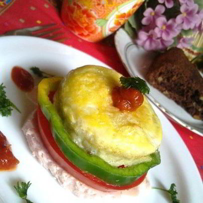 Запеченная яичница на завтрак