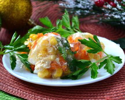 Овощное заливное в яичной скорлупе