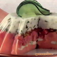 Рецепт Цветного заливного с ветчиной