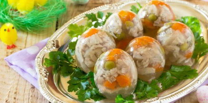 Рецепт заливного из курицы с овощами