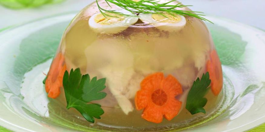 Рецепт заливного из курицы с пореем