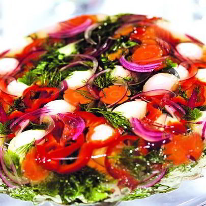 Заливное из перепелиных яиц