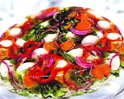 Заливное из перепелиных яиц