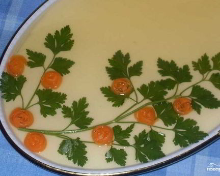 Заливное из рыбы трески