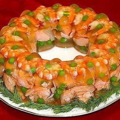 Заливное из семги и форели