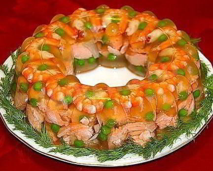 Заливное из семги и форели