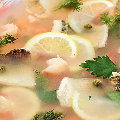 Заливное из судака и креветок