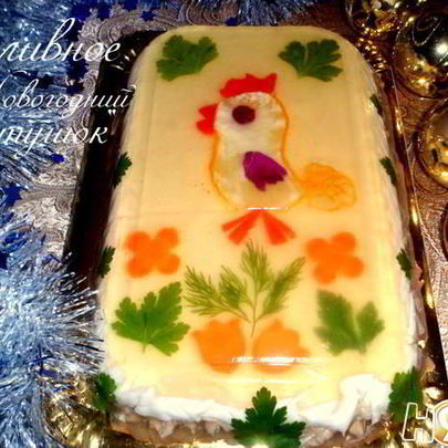 Заливное Новогодний петушок