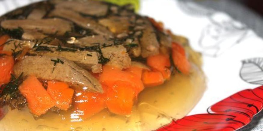 Рецепт заливного с говяжьей печенкой