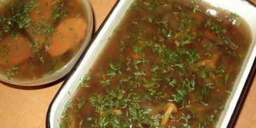 заливное с ветчиной и опятами