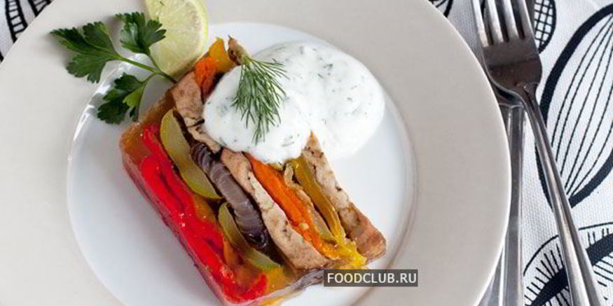 Рецепт заливного — террина из запеченных овощей