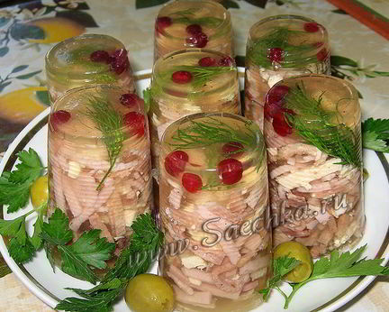 Заливное в стаканчике