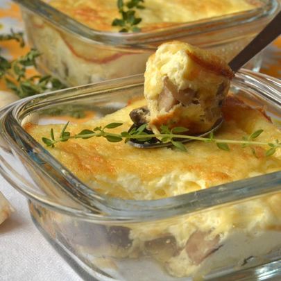 Жульен-суфле с шампиньонами